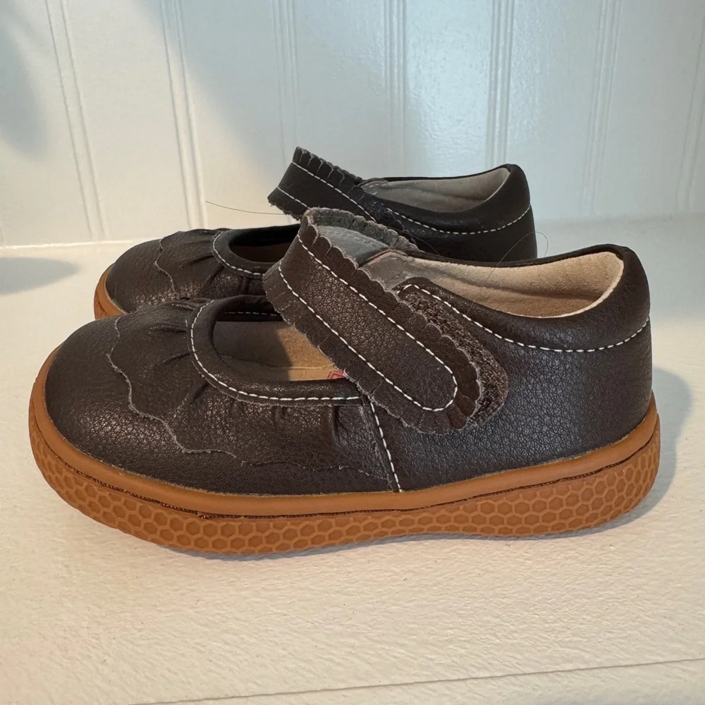 Livie & Luca Brown Girls Mary Jane Dress Shoes